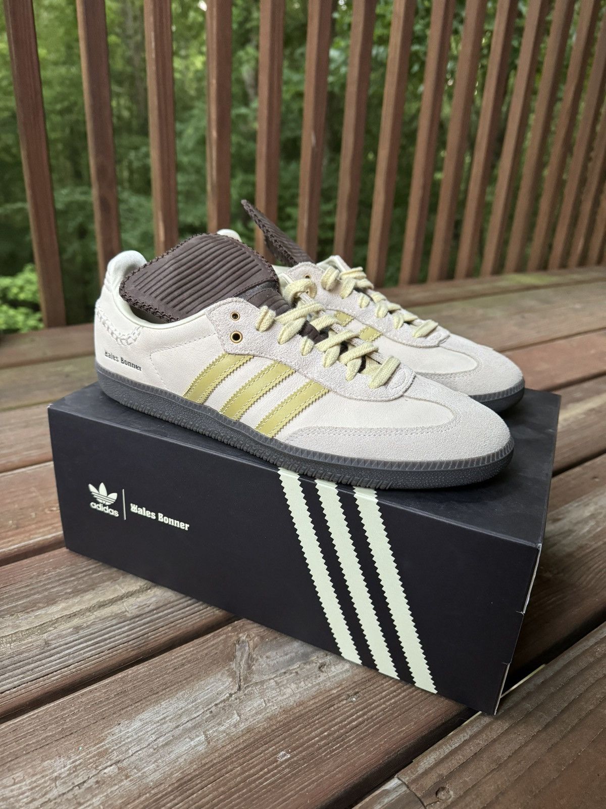 adidas gazelle silver green womens adidas Originals x Wales Bonner MN Samba Suede main image 0
