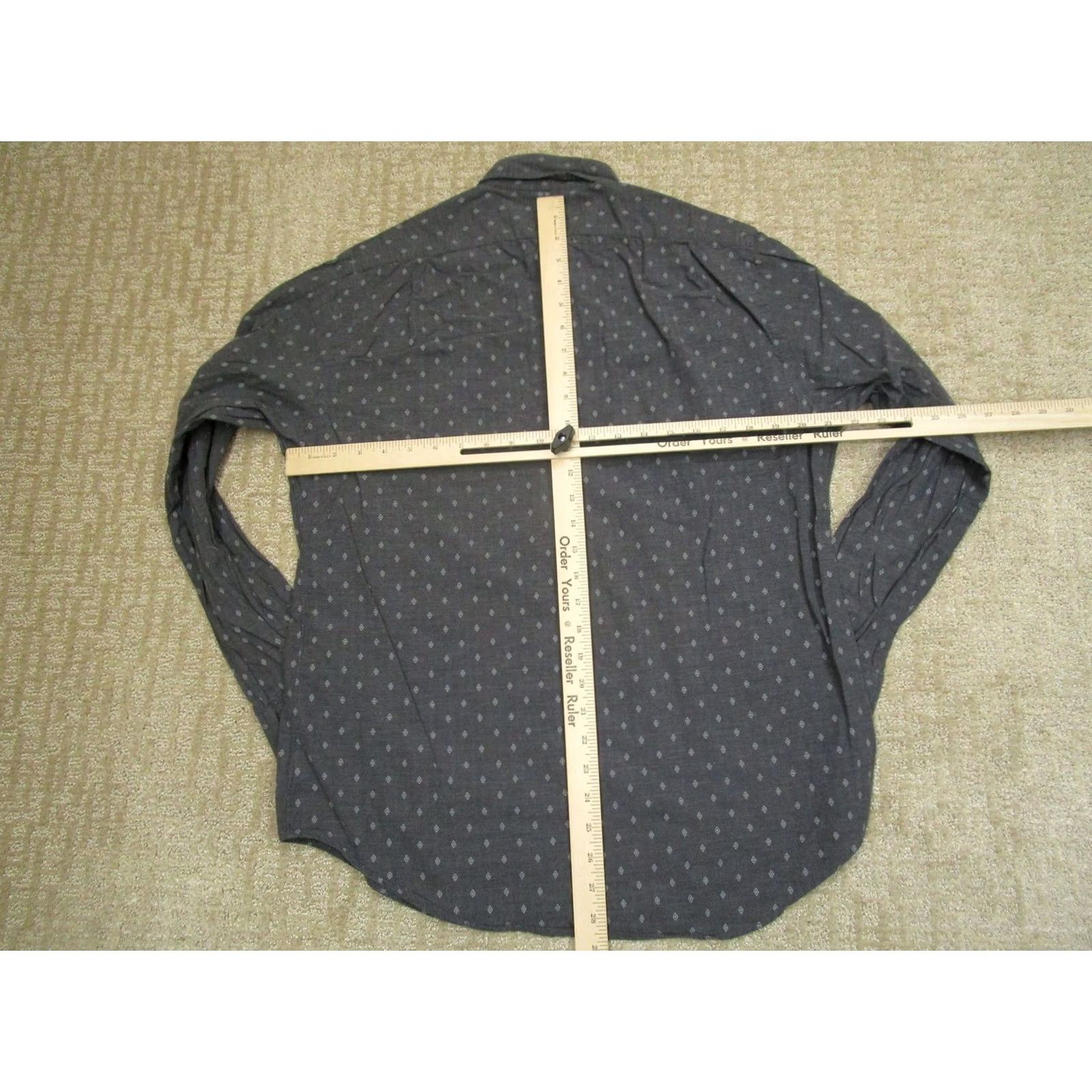 Polo Ralph Lauren Polo Ralph Lauren Shirt Mens Medium Gray Geometric Pattern Button-Up Classic Fit Size US M / EU 48-50 / 2 - 4 Thumbnail