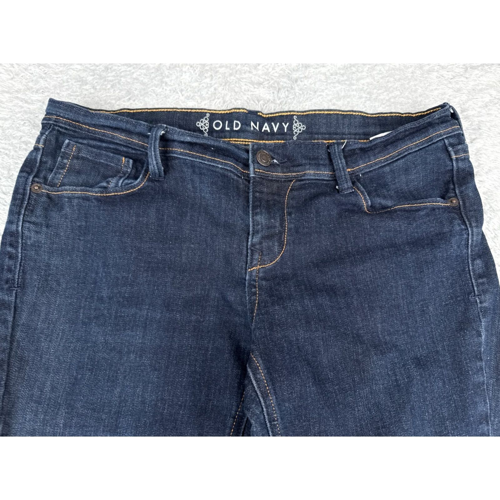 Old Navy VINTAGE Old Navy Jeans Womens 14 Blue Denim Jeans Flare Low Rise Dark Cotton Blend 34x30 Size 36" / US 14 / IT 50 - 4 Thumbnail