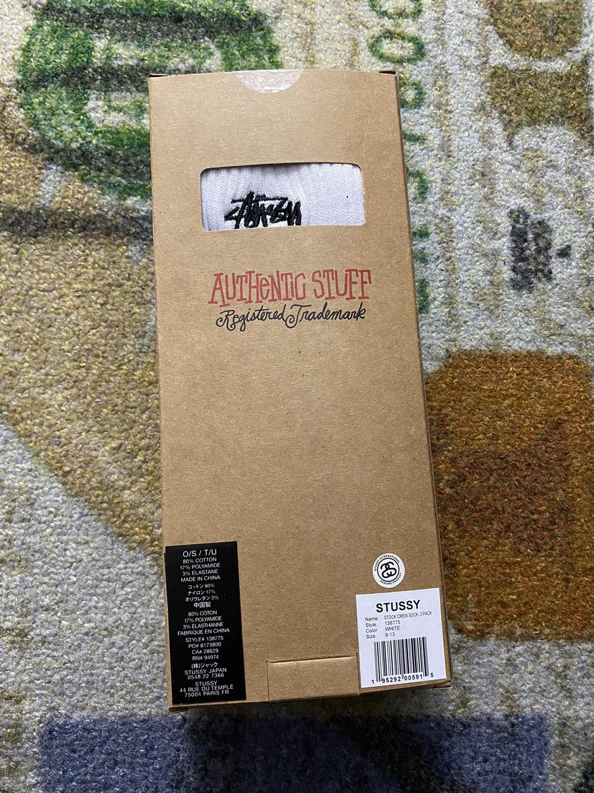 Stussy Stussy Embroidered Logo Cushioned Crew Socks (3 Pairs) Size ONE SIZE - 1 Thumbnail