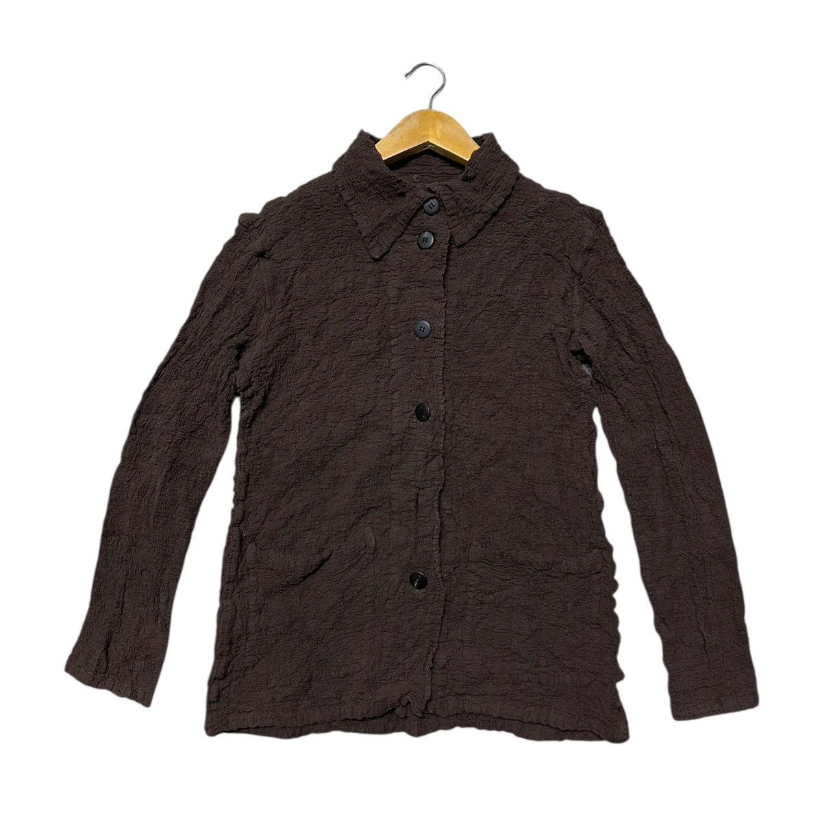 Issey Miyake Issey Miyake Me dark brown button jacket Size M / US 6-8 / IT 42-44 - 1 Thumbnail