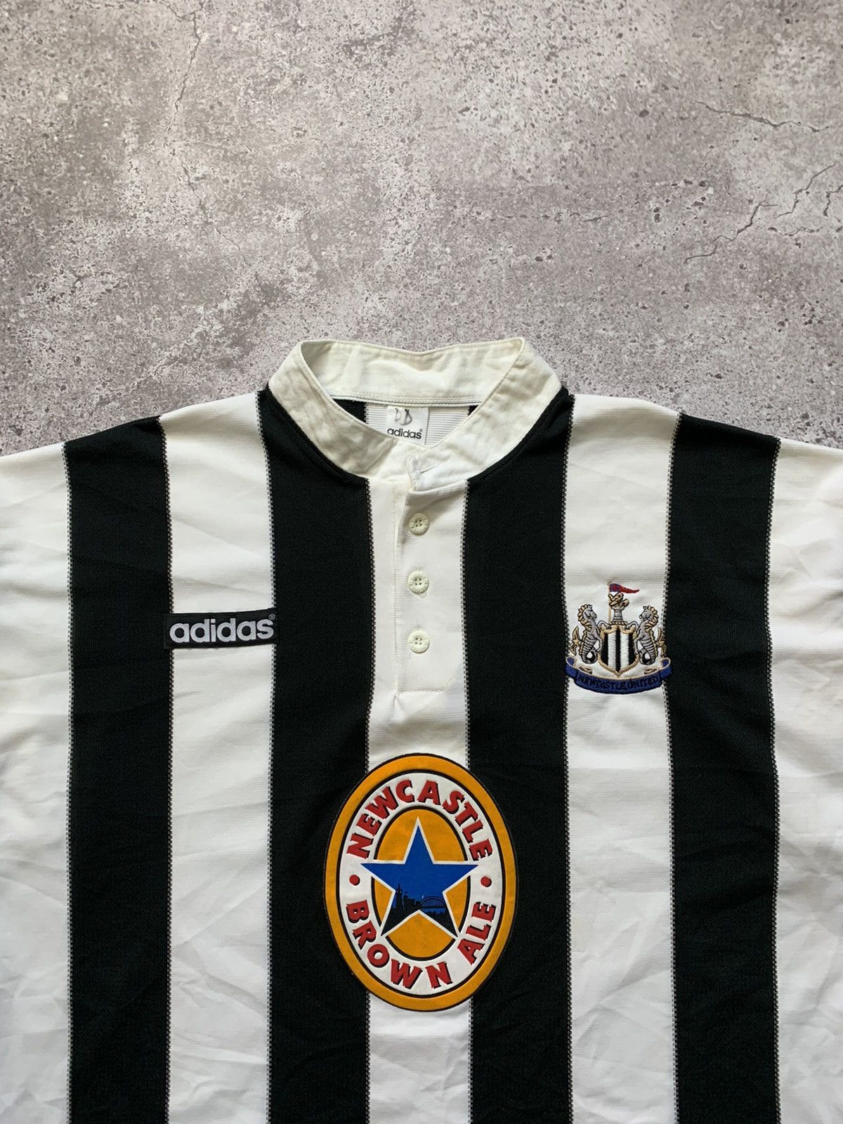 Adidas × Vintage 1995/96 ADIDAS NEWCASTLE HOME SOCCER JERSEY FOOTBALL SHIRT Size US XXL / EU 58 / 5 - 2 Thumbnail