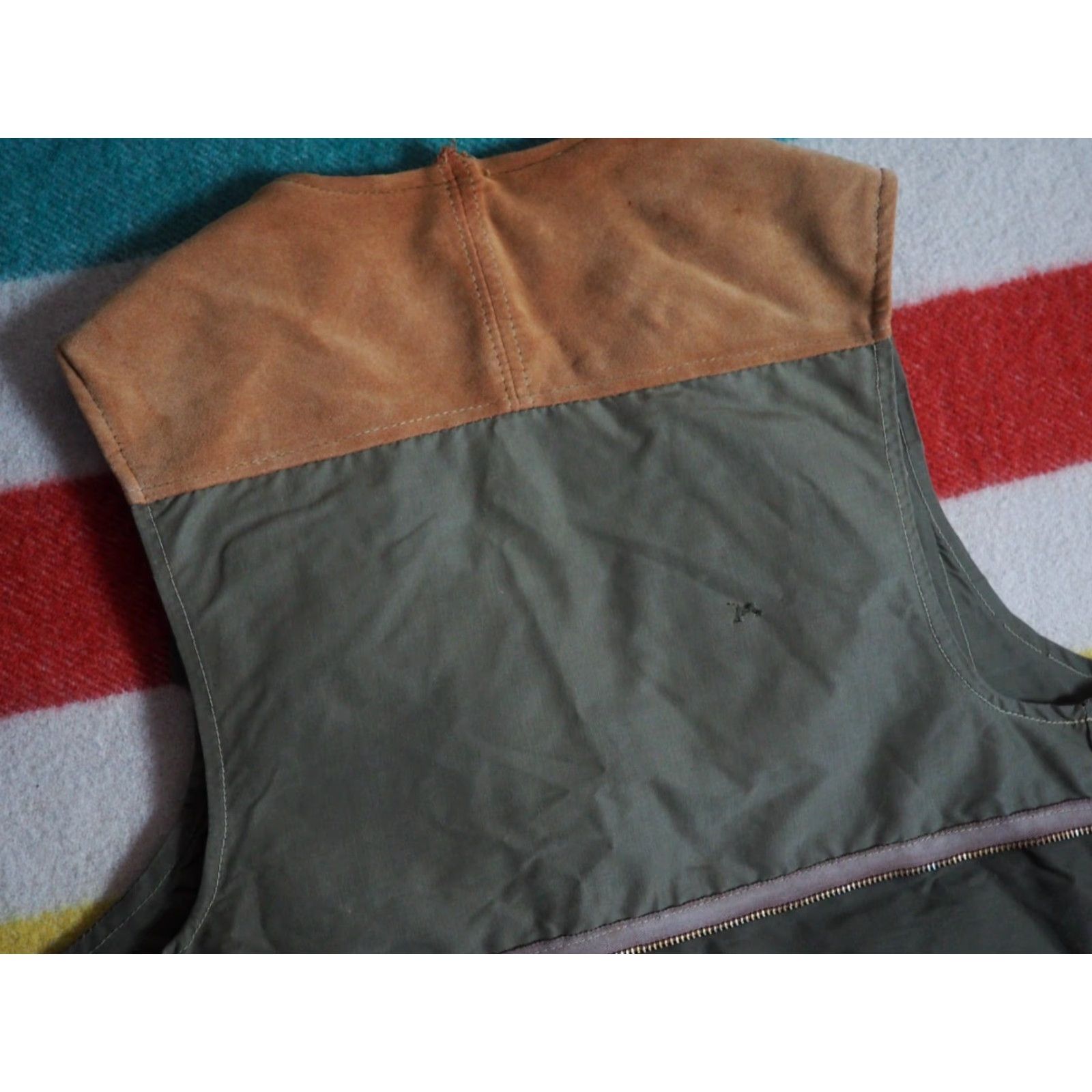 Vintage VINTAGE Shoshoni Vest Outdoor Hunting Cotton Suede Military Jacket Mens L Brown 50s Zip Pockets Size US L / EU 52-54 / 3 - 4 Thumbnail