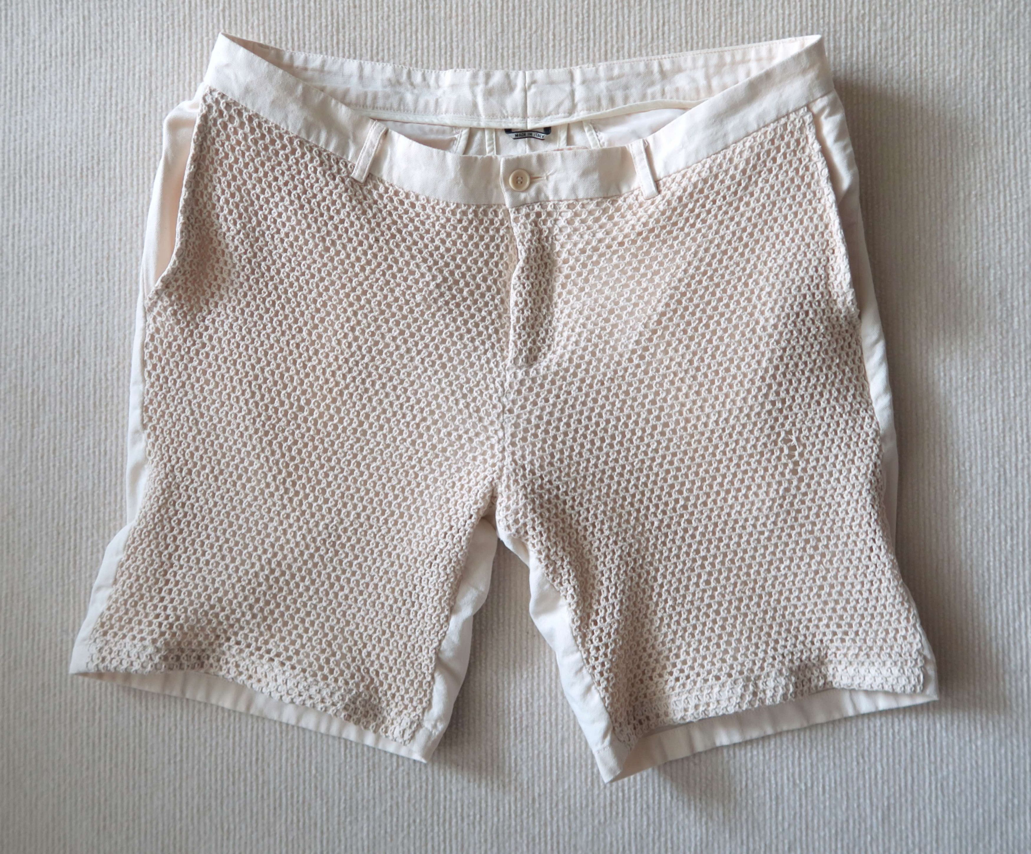 Daniele Alessandrini Daniele Alessandrini Italy Luxury Knitted Net Front Shorts Size US 36 / EU 52 - 1 Thumbnail