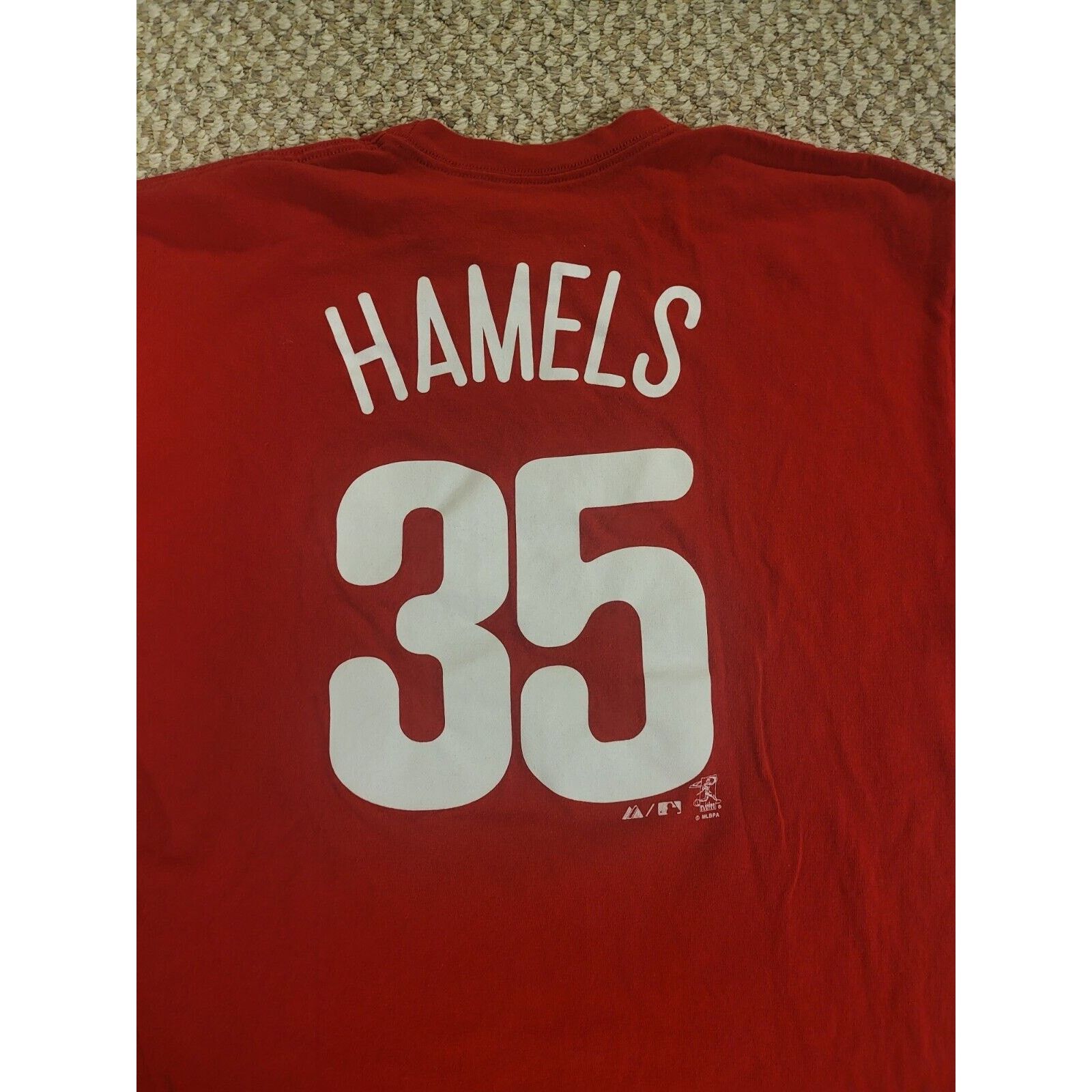 Majestic Phillies #35 Hamels Majestic Brand Short Sleeve Mens Size 44 - 3 Thumbnail