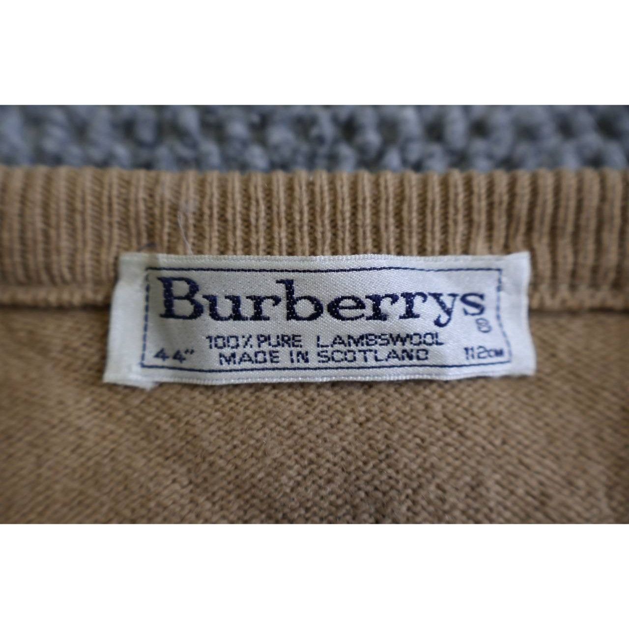 Burberry Vintage Burberry's 100% Lambswool V-neck Sweater Brown Size US S / EU 44-46 / 1 - 3 Thumbnail