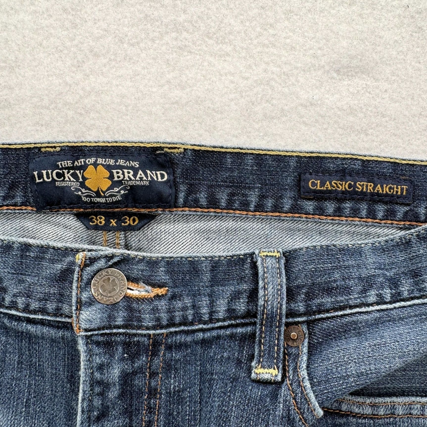 Lucky Brand Lucky Brand Jeans Mens 38x30 Blue Classic Straight Denim Stretch Medium Wash Jeans Size US 38 / EU 54 - 4 Thumbnail