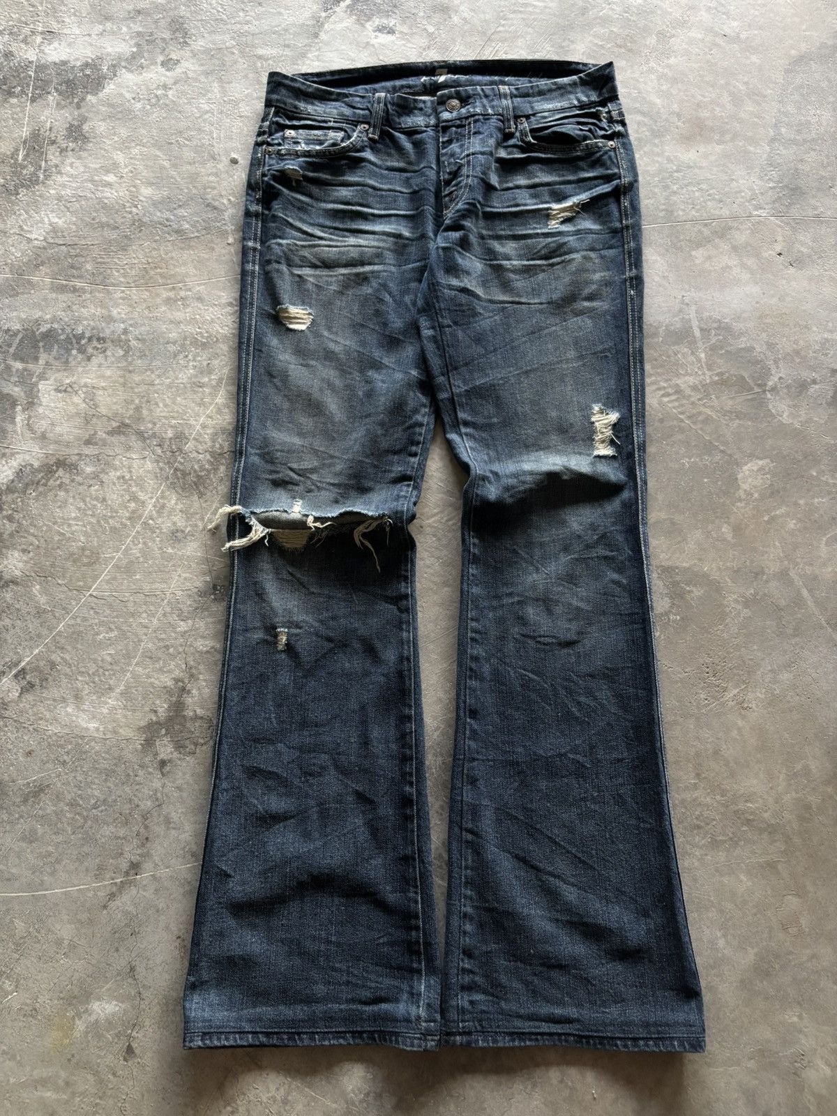 If Six Was Nine 7 FOR ALL MANKIND flare distressed bootcut kendrick lamar Size US 30 / EU 46 - 1 Thumbnail