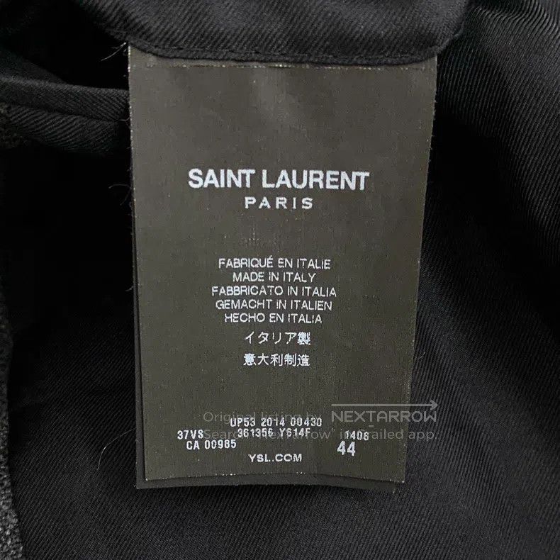 Saint Laurent Paris Saint Laurent Paris Dark Gray Wool Crew Neck Single-Breast Size US S / EU 44-46 / 1 - 6 Thumbnail