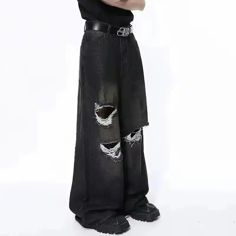 Japanese Brand Straight Vintage Loose Hole Jeans Pants y2k Size US 30 / EU 46 - 3 Thumbnail