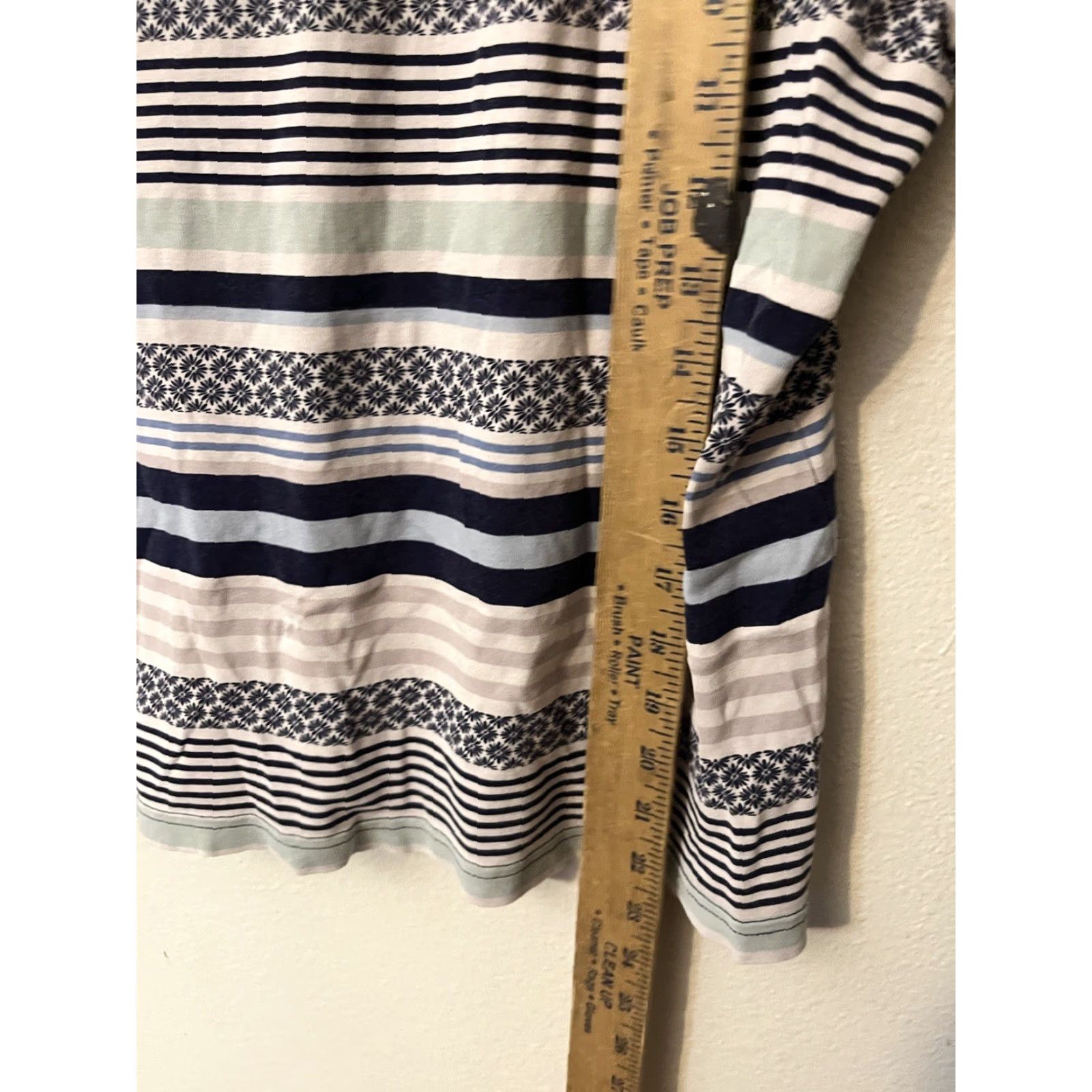 Croft & Barrow Croft & Barrow Shirt Women XL Striped Cotton Short Sleeve Henley Blouse Size XL / US 12-14 / IT 48-50 - 4 Thumbnail