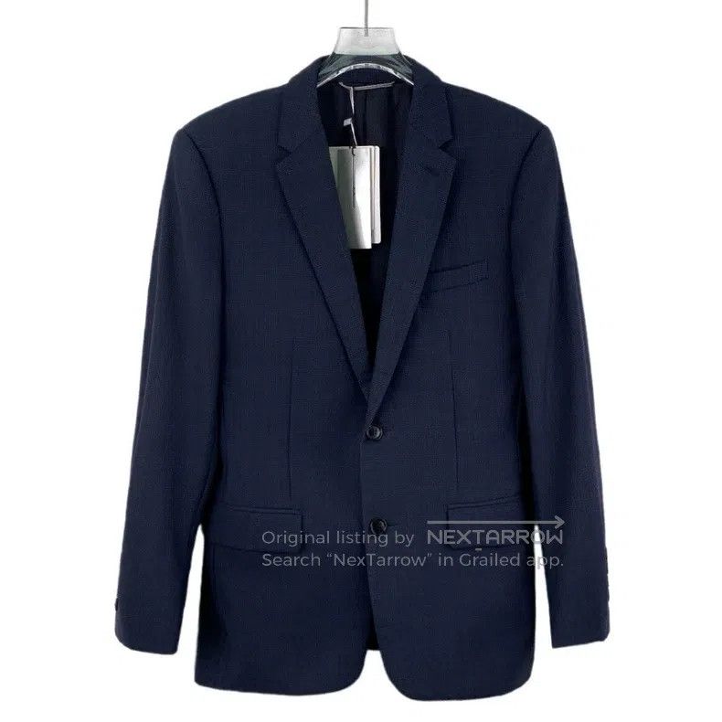 Dior Dior Dark blue wool lapel single-breasted long-sleeved sui Size 44R - 1 Thumbnail