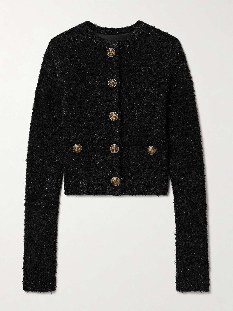 Balenciaga oc11z0426 Cropped Cardigan in Black Size XL / US 12-14 / IT 48-50 - 1 Thumbnail