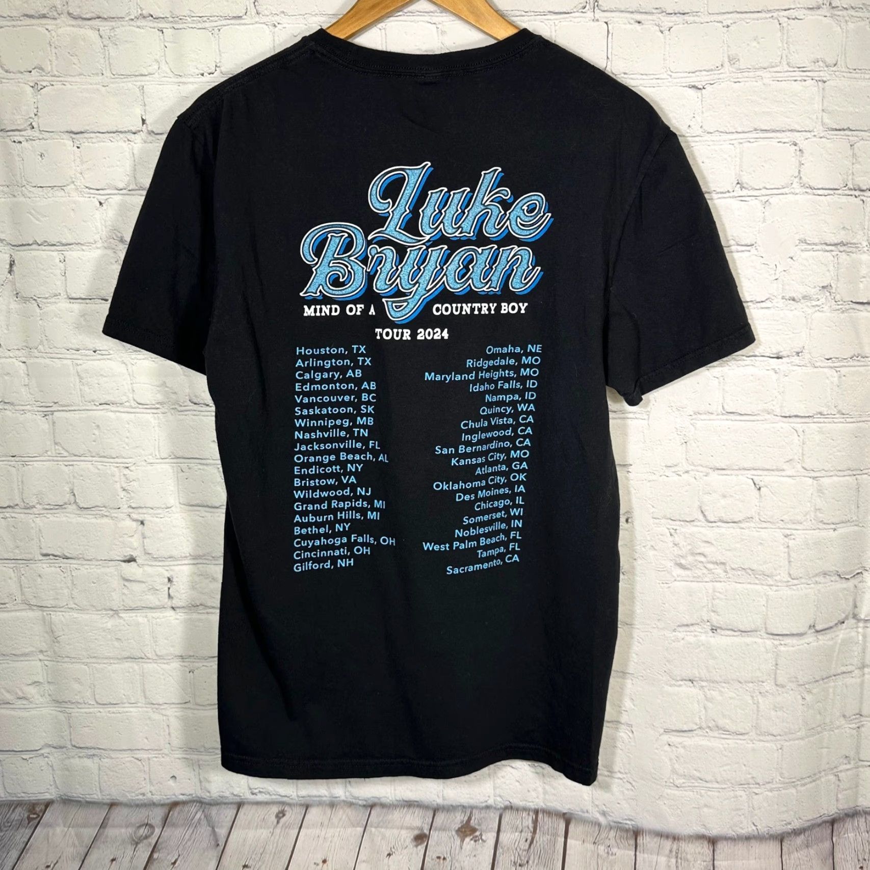 Vintage Luke Bryan Mind of a Country Boy Tour 2024 Concert T-Shirt Black Womens M Size M / US 6-8 / IT 42-44 - 4 Thumbnail