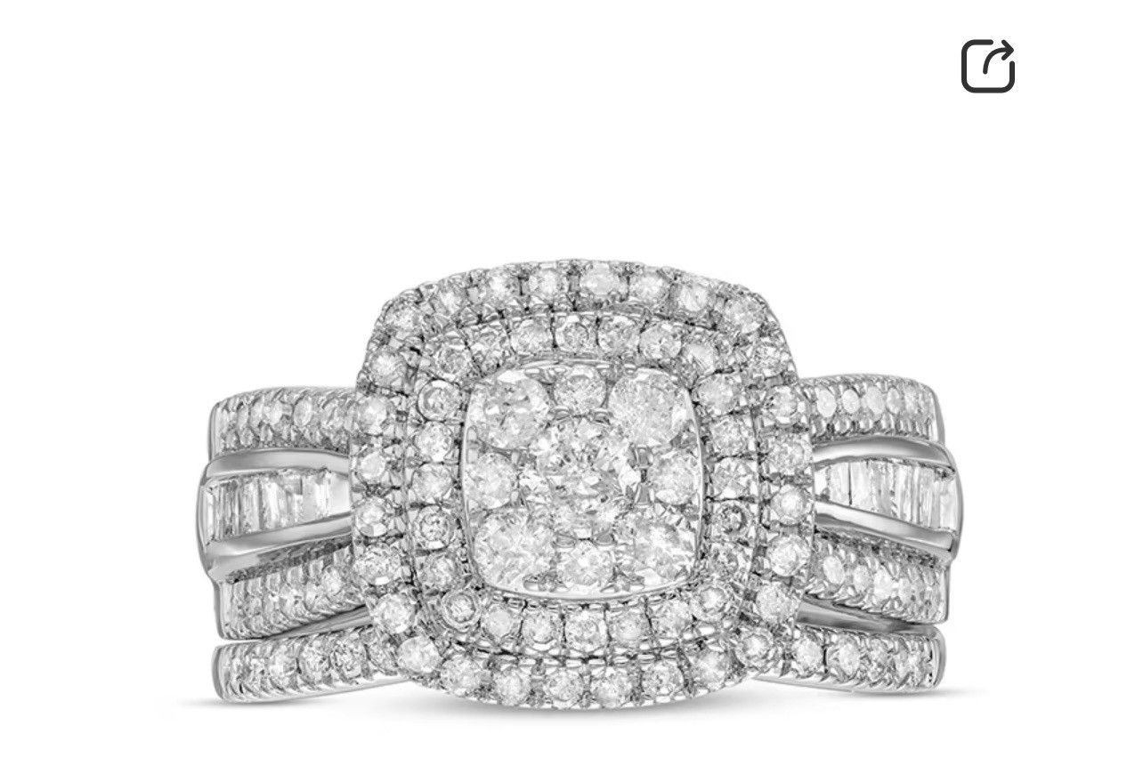 Zales White Gold Bridal Set Size ONE SIZE - 1 Thumbnail