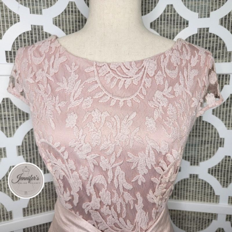 Adrianna Papell Adrianna Papell Blush Pink Shimmer Embroidered Bodice Dress Size XL / US 12-14 / IT 48-50 - 3 Thumbnail