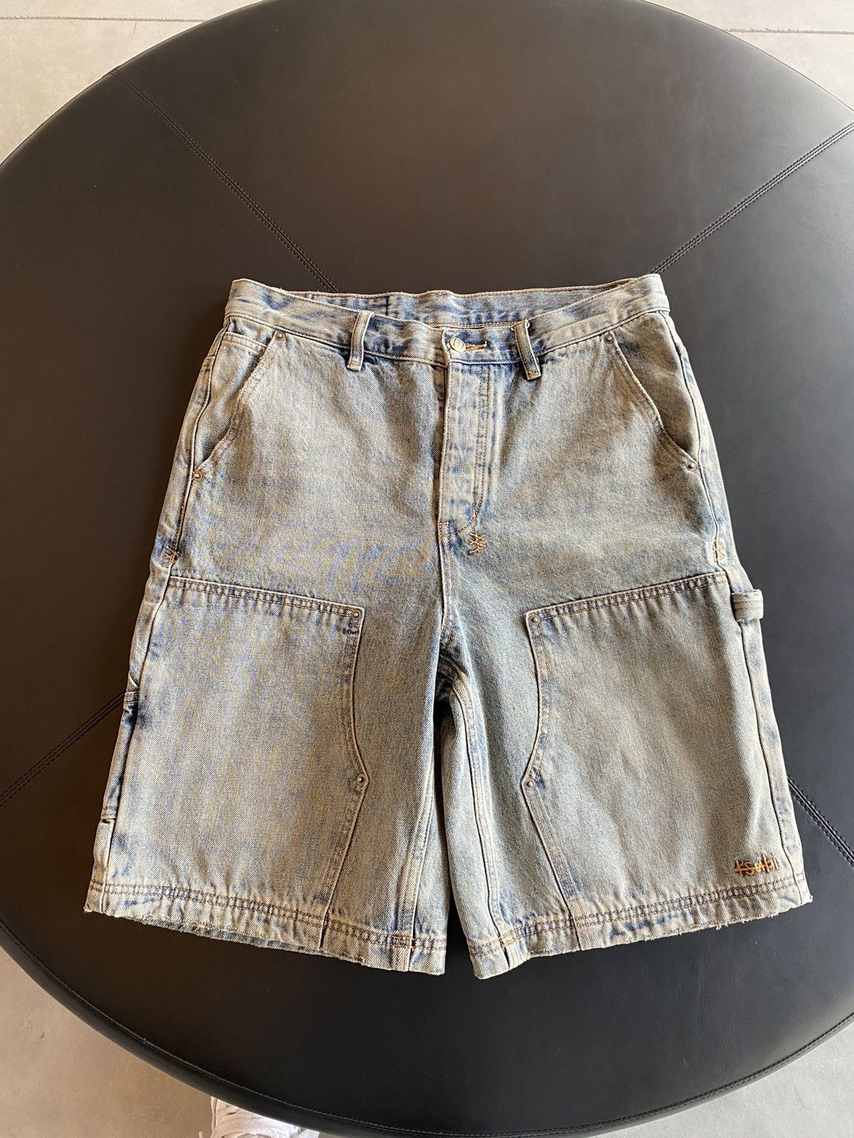 Ksubi Light Wash Carpenter Denim Short Blue