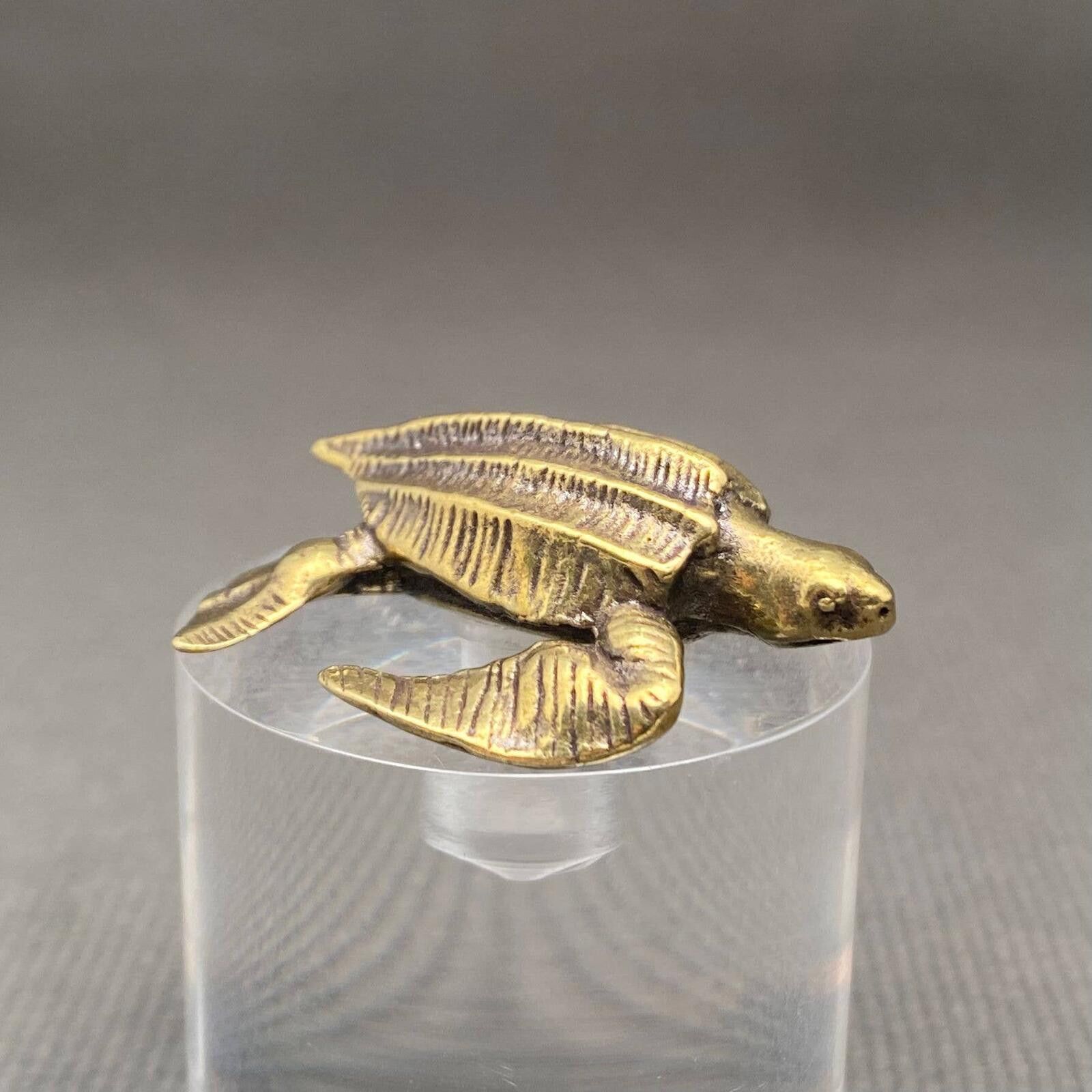 The Unbranded Brand Small Brass Sea Turtle Figurine Size ONE SIZE - 4 Thumbnail