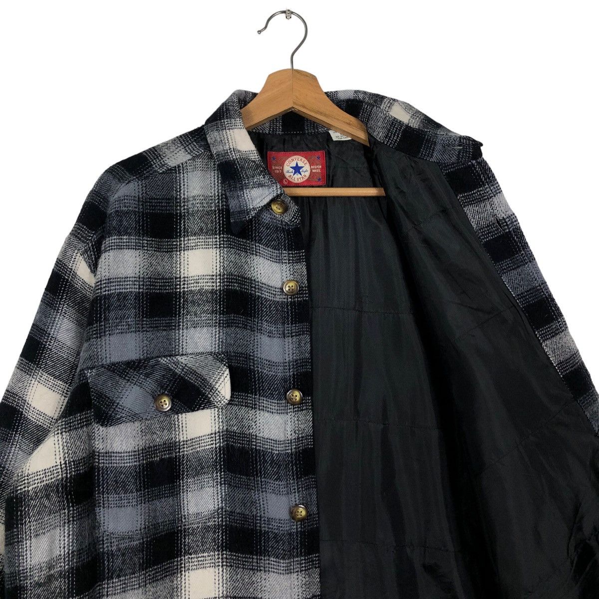 Flannel 🔥90’s Vintage Wool Flannel Jacket Converse USA Boston Mass Size US L / EU 52-54 / 3 - 9 Thumbnail