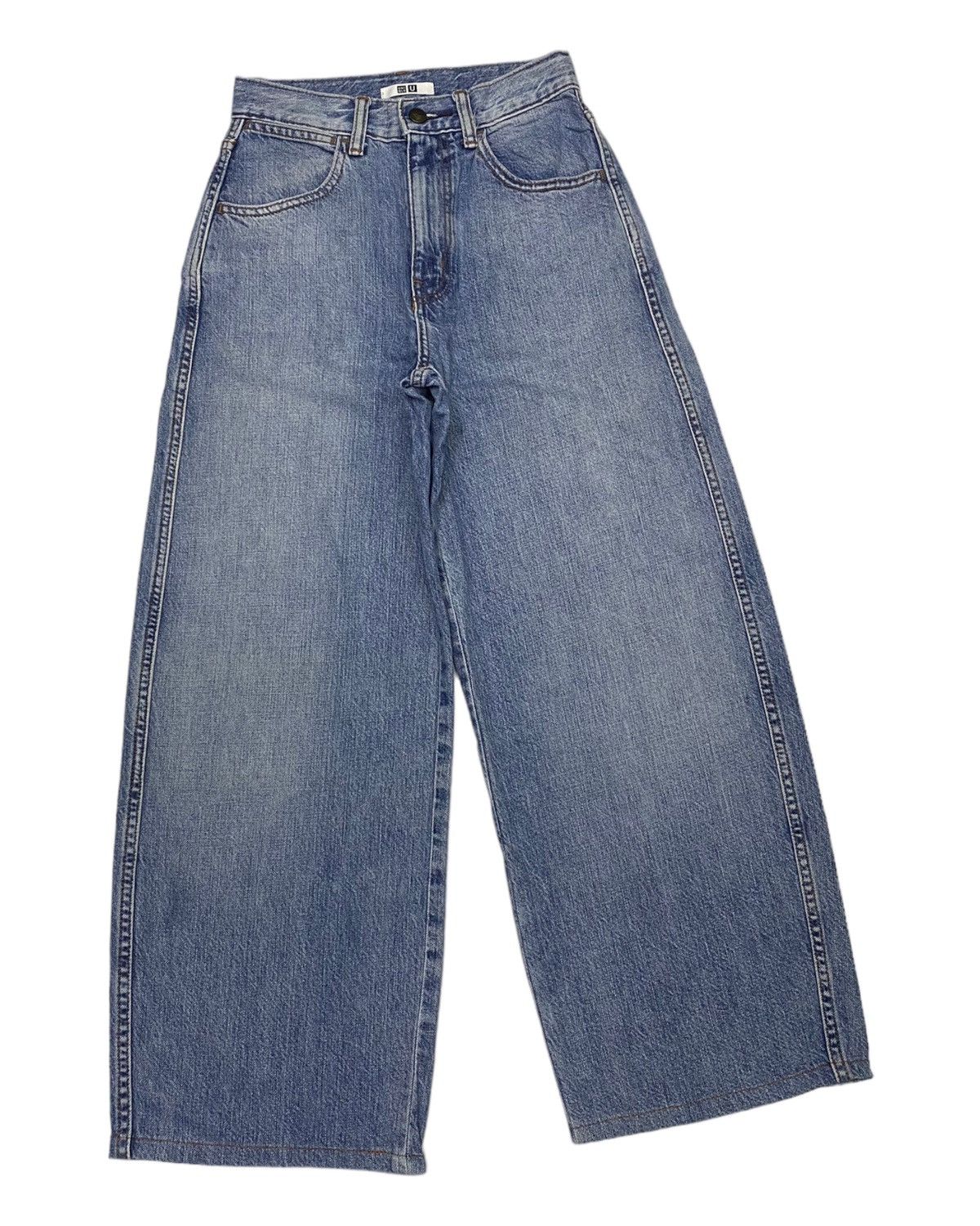 Christophe Lemaire UNIQLO LEMAIRE BAGGY CROPPED DISTRESSED DENIM JEANS Size 24" / US 00 / IT 34 - 2 Thumbnail