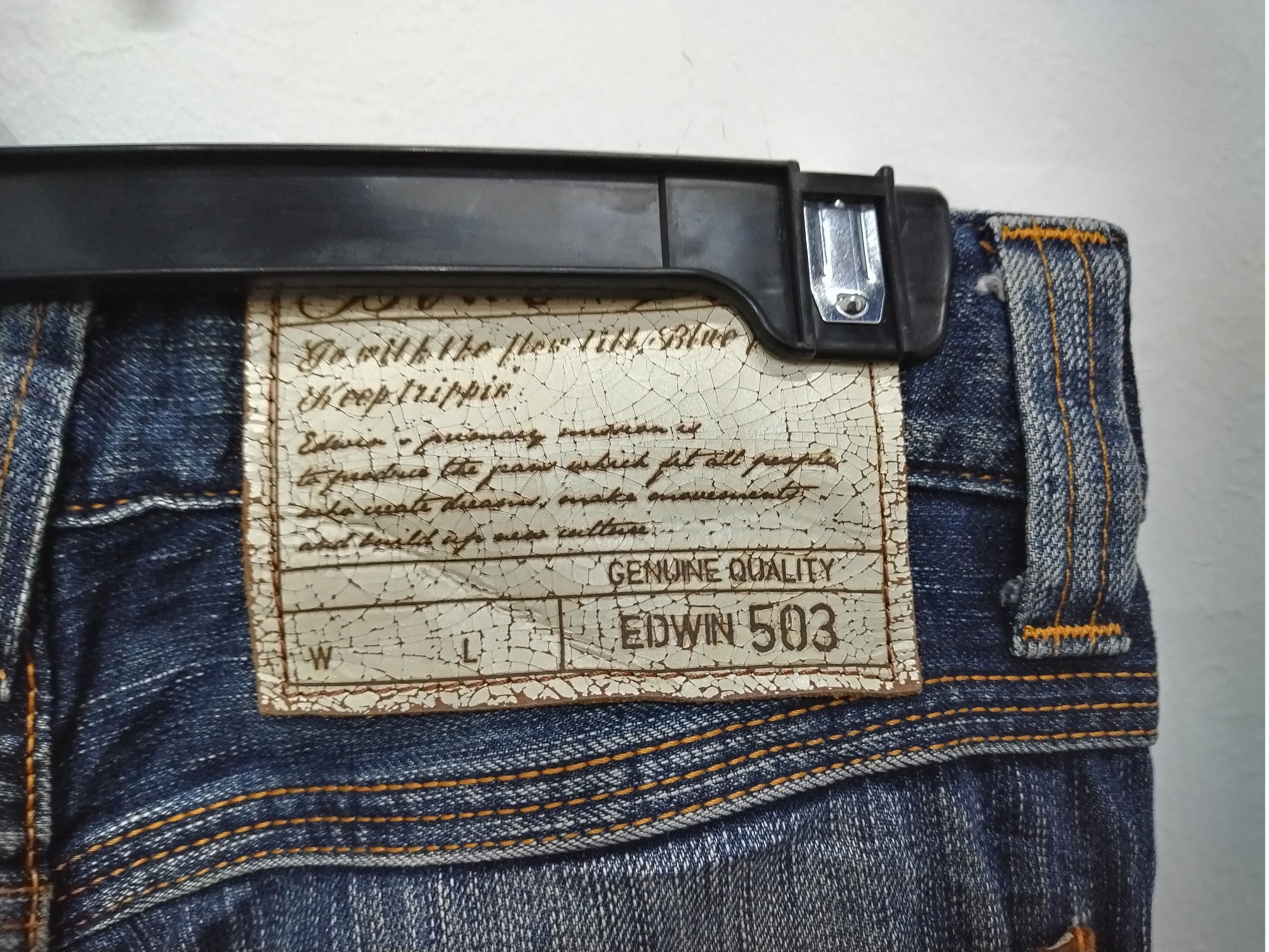 Edwin × Le Grande Bleu (L.G.B.) Nice patina & character vtg Edwin 503 Pearl Button Jeans Size US 30 / EU 46 - 12 Thumbnail