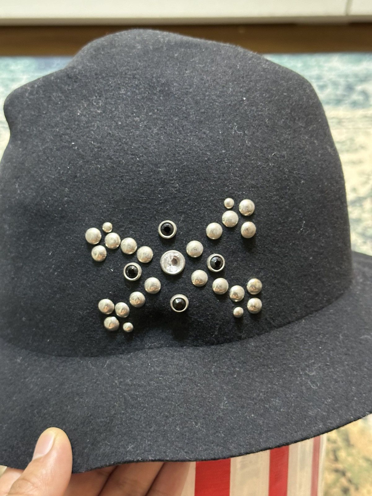 KMRii × PPFM PPFM Vintage Studded Rhinestone Fedora Hats Size ONE SIZE - 5 Thumbnail