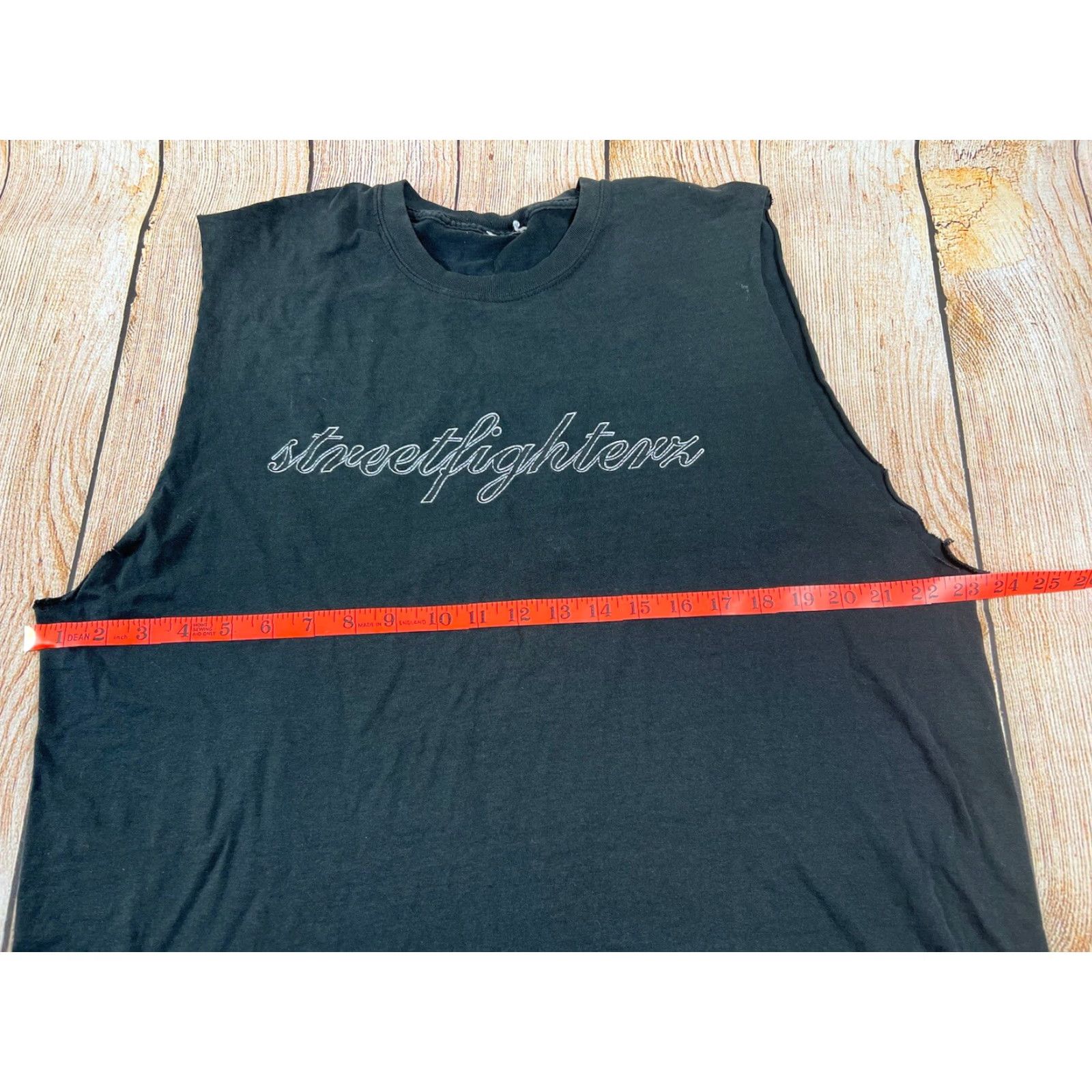 Gildan VINTAGE Biker Shirt Streetfighter Street Stunt Bikes Sleeveless Black L Mens Size US L / EU 52-54 / 3 - 3 Thumbnail
