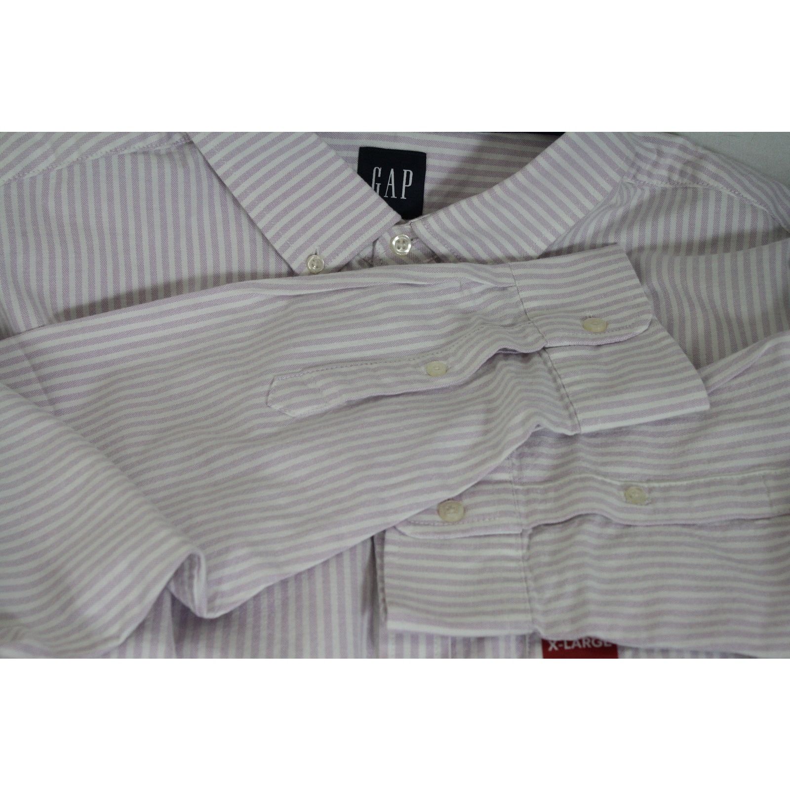 Gap Vintage 90s GAP Pink & White Striped Oxford Button Up Shirt Size US XL / EU 56 / 4 - 6 Thumbnail