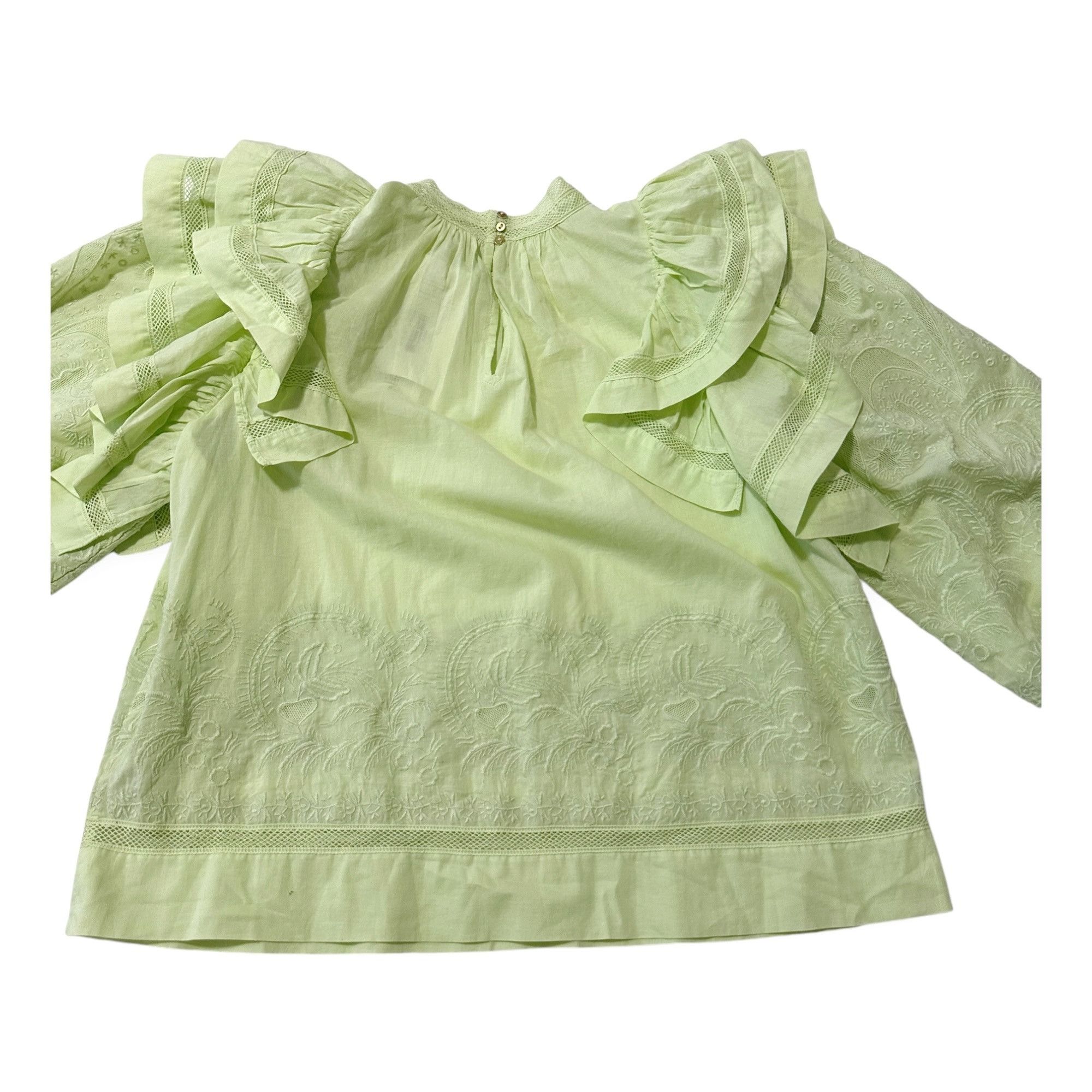 Ulla Johnson Ulla Johnson Annetta Blouse in Pistachio, Size 2, New with Size XS / US 0-2 / IT 36-38 - 8 Thumbnail