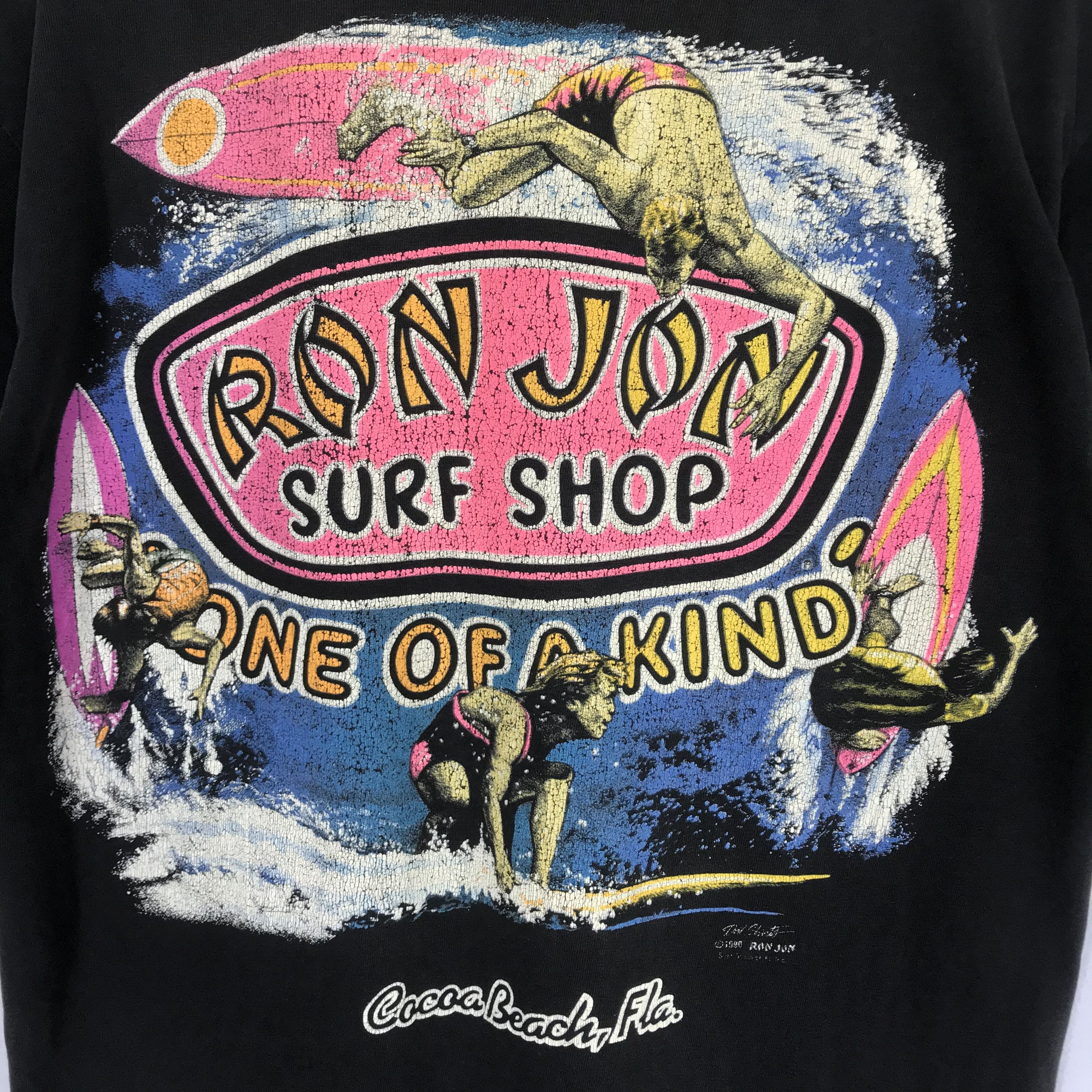 Ron Jon Surf Shop × Vintage Vintage 90's Ron Jon Surf Shop Surfing Black Tshirt Size US M / EU 48-50 / 2 - 6 Thumbnail