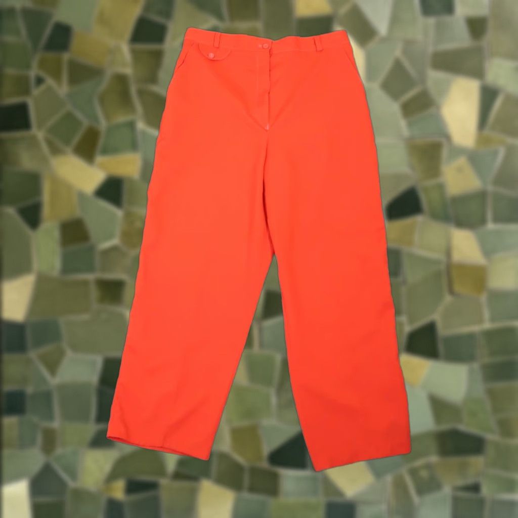 Vintage VINTAGE 80s bright red high rise wide leg balloon pants Pants Women 32" Red Solid Wide-Leg High Rise 80s Womens Mens? Size 36" / US 14 / IT 50 - 1 Thumbnail