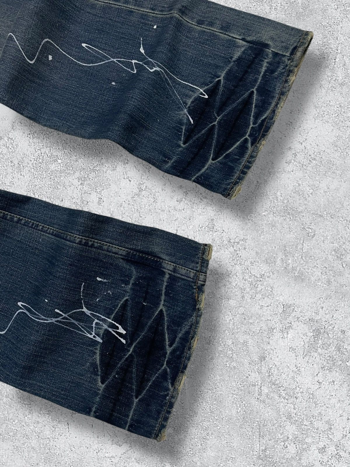 Japanese Brand Vintage 1990s Japan Designer Root Three Splash Flared Denim Size US 32 / EU 48 - 5 Thumbnail
