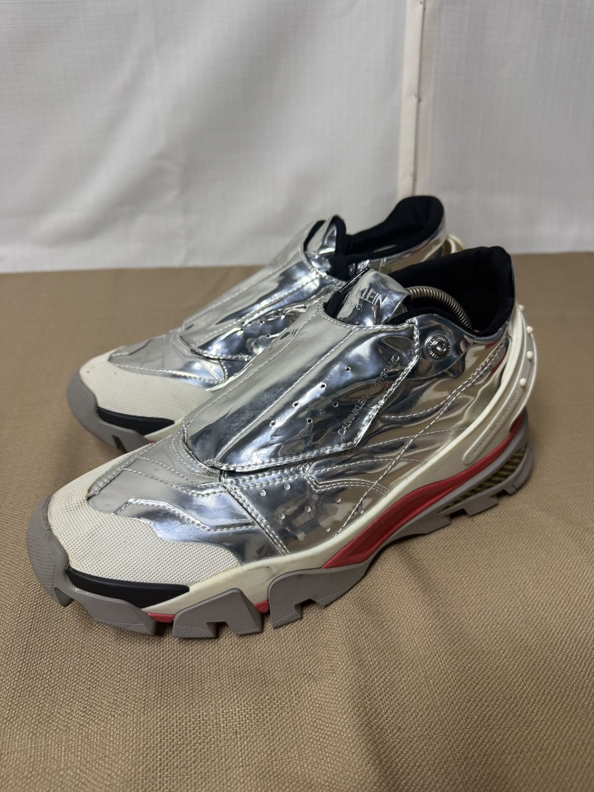 Calvin Klein 205W39NYC Calvin Klein 205W39NYC Cander Metallic Leather Sneakers Size US 10 / EU 43 - 1 Thumbnail