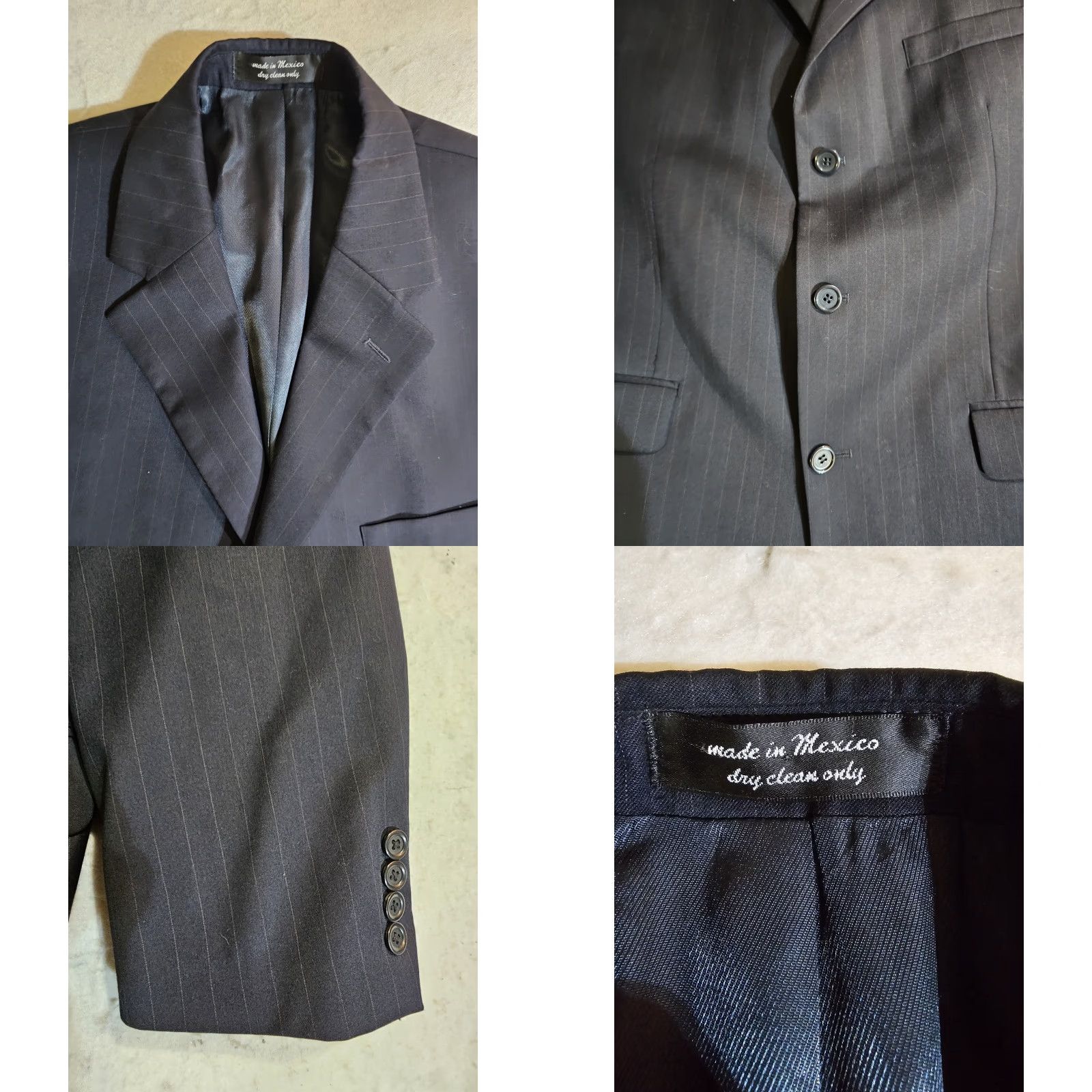 Vintage VINTAGE? No—Andrew Fezza Classic Pin Striped 2 Pc Suit 100% Wool Super 100s Size 42L Blue 2 Piece Suit Mens Regular 36Wx30L Size 42R - 9 Thumbnail