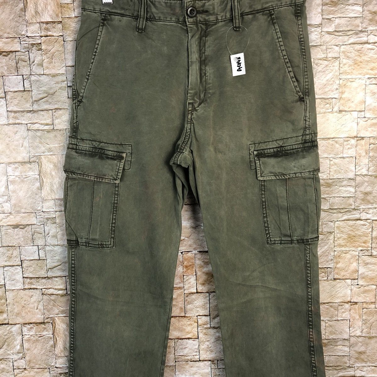 Faded Glory Uniqlo Green Cargo utility japan Multipocket Pants #A448 Size US 29 - 5 Thumbnail