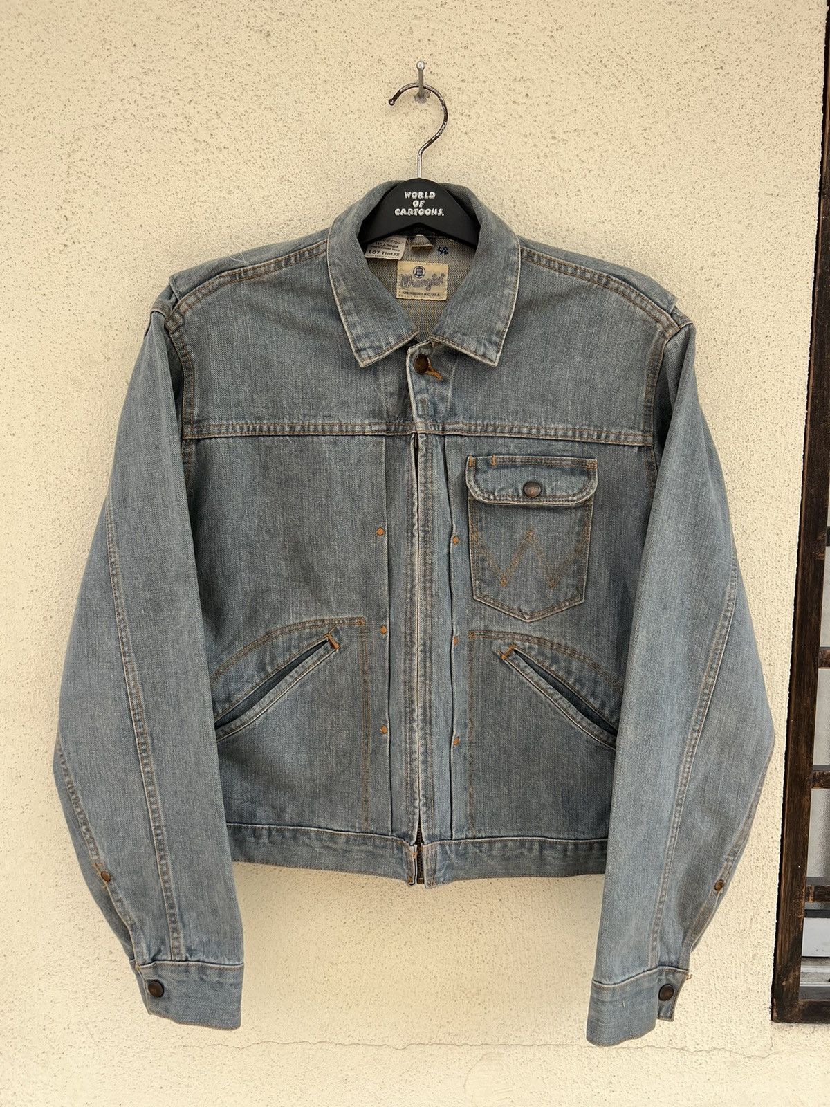 Vintage Vintage 90s Wrangler Blue Bell Faded Grey Denim Jacket Size US L / EU 52-54 / 3 - 6 Thumbnail
