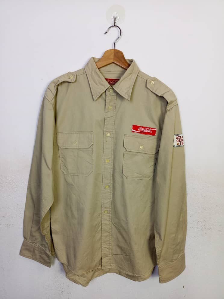 Designer Vintage 90’s Coca Cola Work Shirt Size US S / EU 44-46 / 1 - 1 Thumbnail