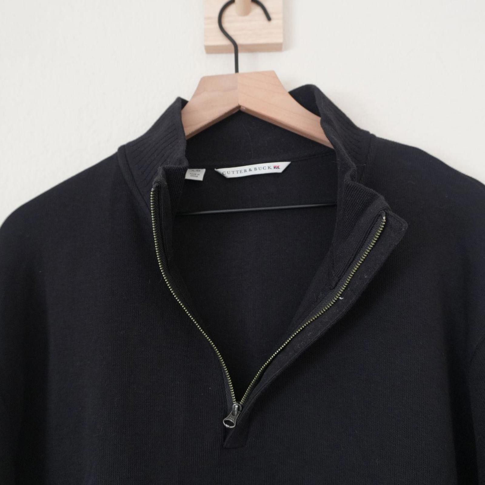 Cutter & Buck Cutter & Buck Sweater Men's XL Black 1/4 Zip 100% Cotton Size US XL / EU 56 / 4 - 6 Thumbnail