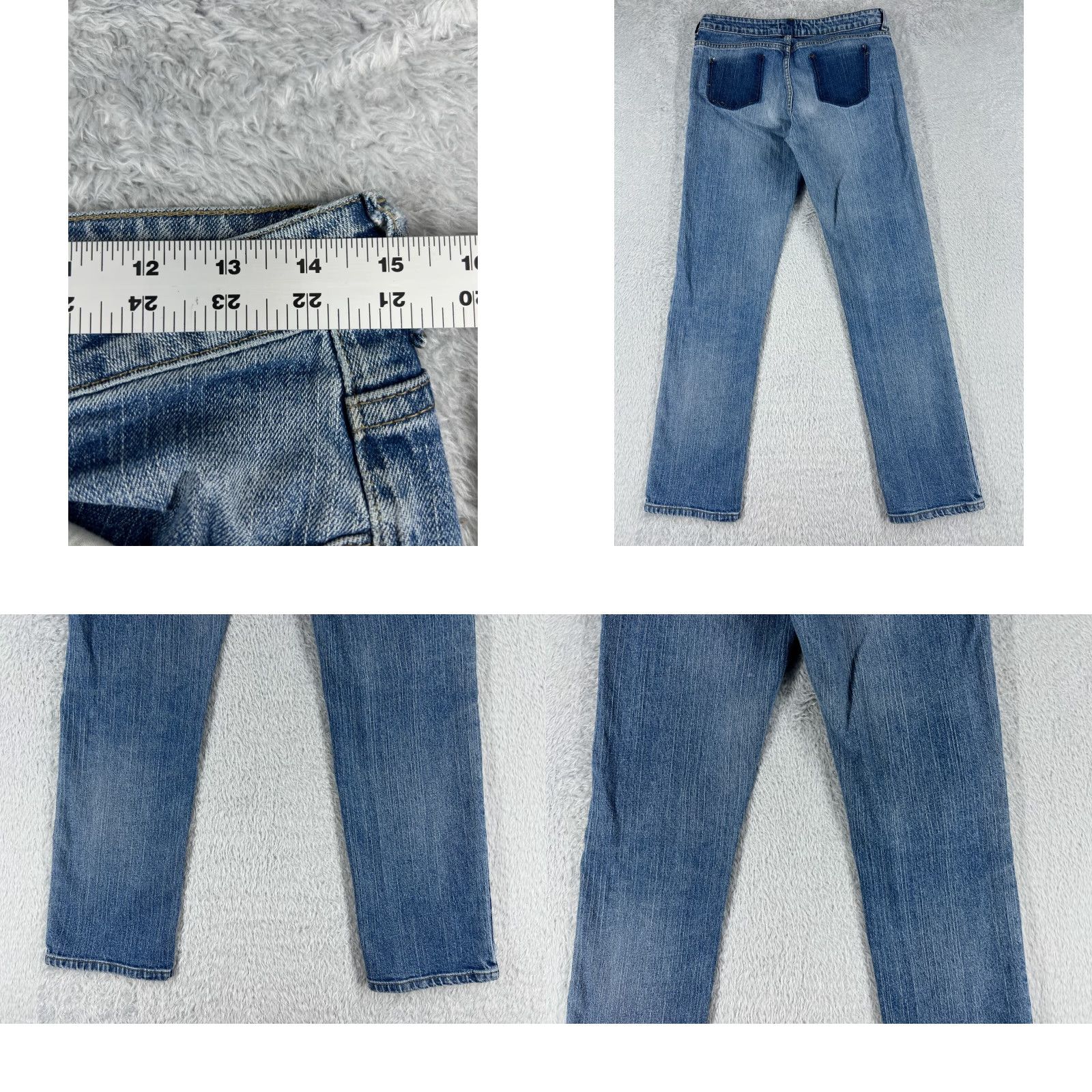 Vintage Garnet Hill Jeans Women 28 Blue Denim 28x30 Straight Mid Rise 100% Cotton Relaxed 5-Pocket Denim Jeans Women Size 28" / US 6 / IT 42 - 9 Thumbnail