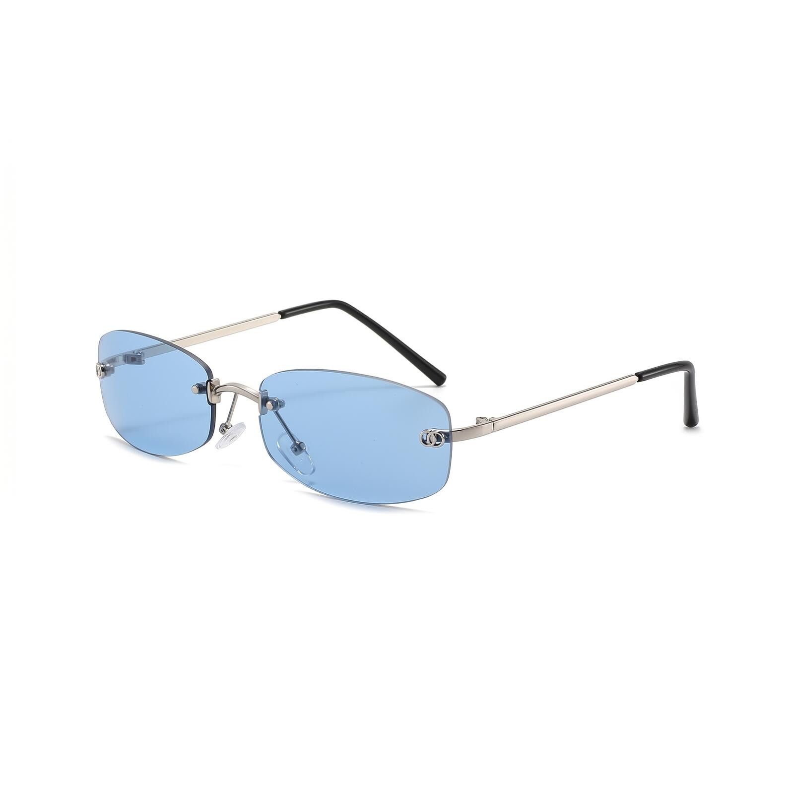 Japanese Brand Y2K Rimless Blue Tint Sunglasses Cyber Retro 00s Vibe Size ONE SIZE - 4 Thumbnail