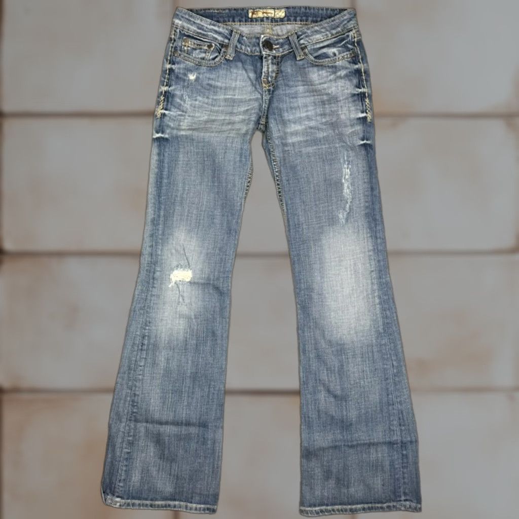 BKE BKE Jeans Bootcut Women 25x31.5 Sabrina Light Wash Distressed Blue 25 Regular Womens Size 42" / US 20 - 1 Thumbnail