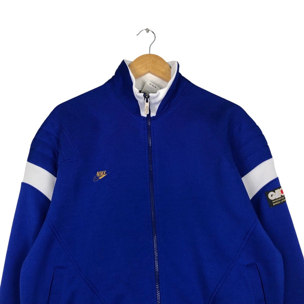Japanese Brand × Nike × Vintage Vintage Nike Black Tag Blue Sweater Jacket Japan Production Size US M / EU 48-50 / 2 - 2 Thumbnail