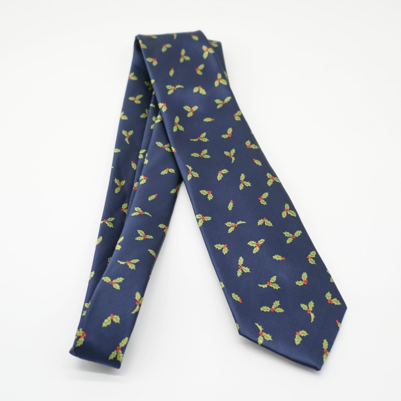 John Ashford John Ashford Blue Woven Christmas Mistletoe Polyester Tie Size ONE SIZE - 6 Thumbnail