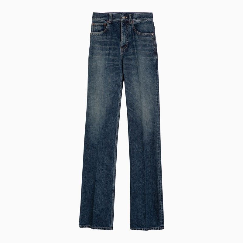 image of Saint Laurent Paris Saint Laurent Blue Washed Denim Jeans, Women's (Size 27)
