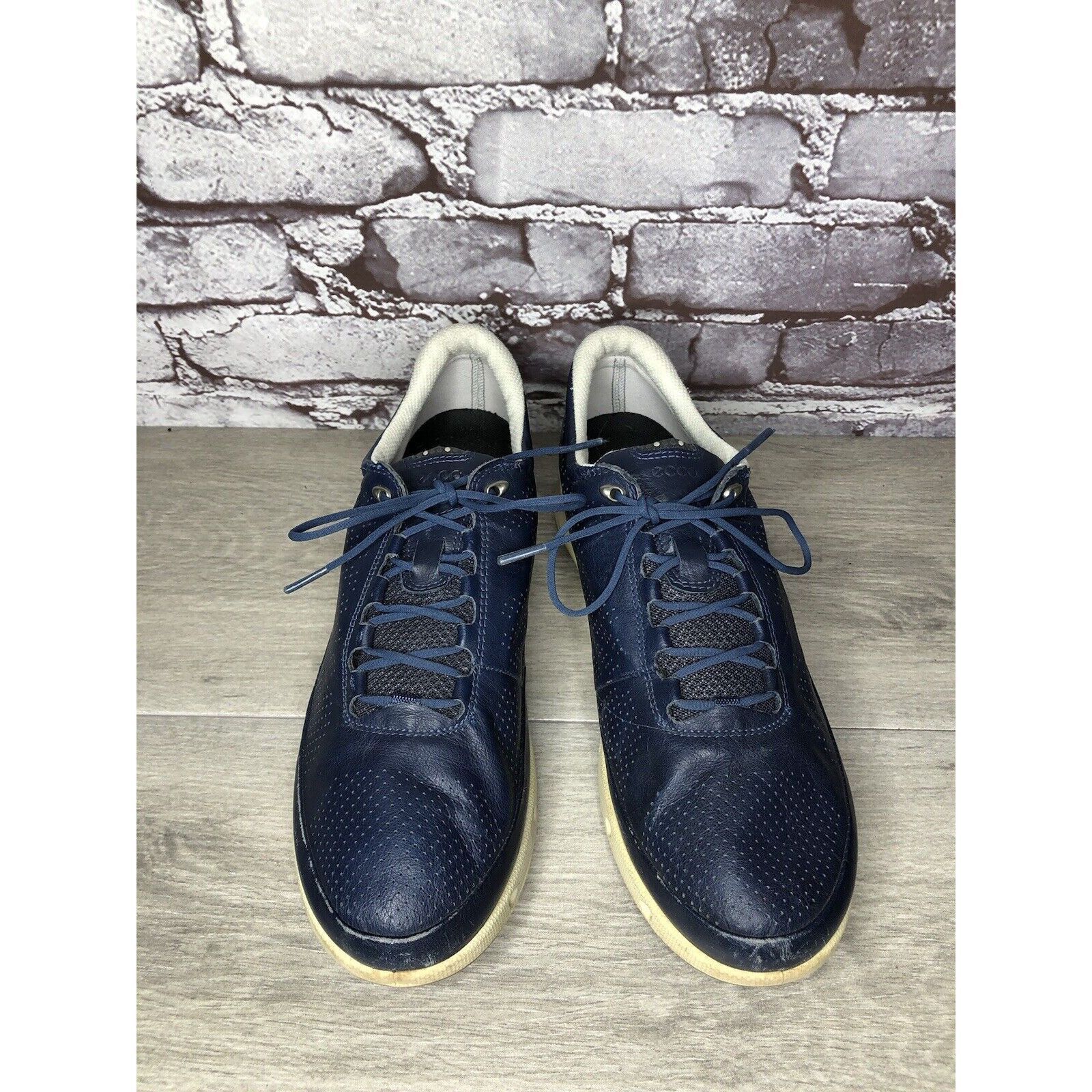 Ecco Ecco Blue Yak Leather Casual Comfort Lace Up Spikeless Golf Size US 11 / IT 41 - 21 Thumbnail