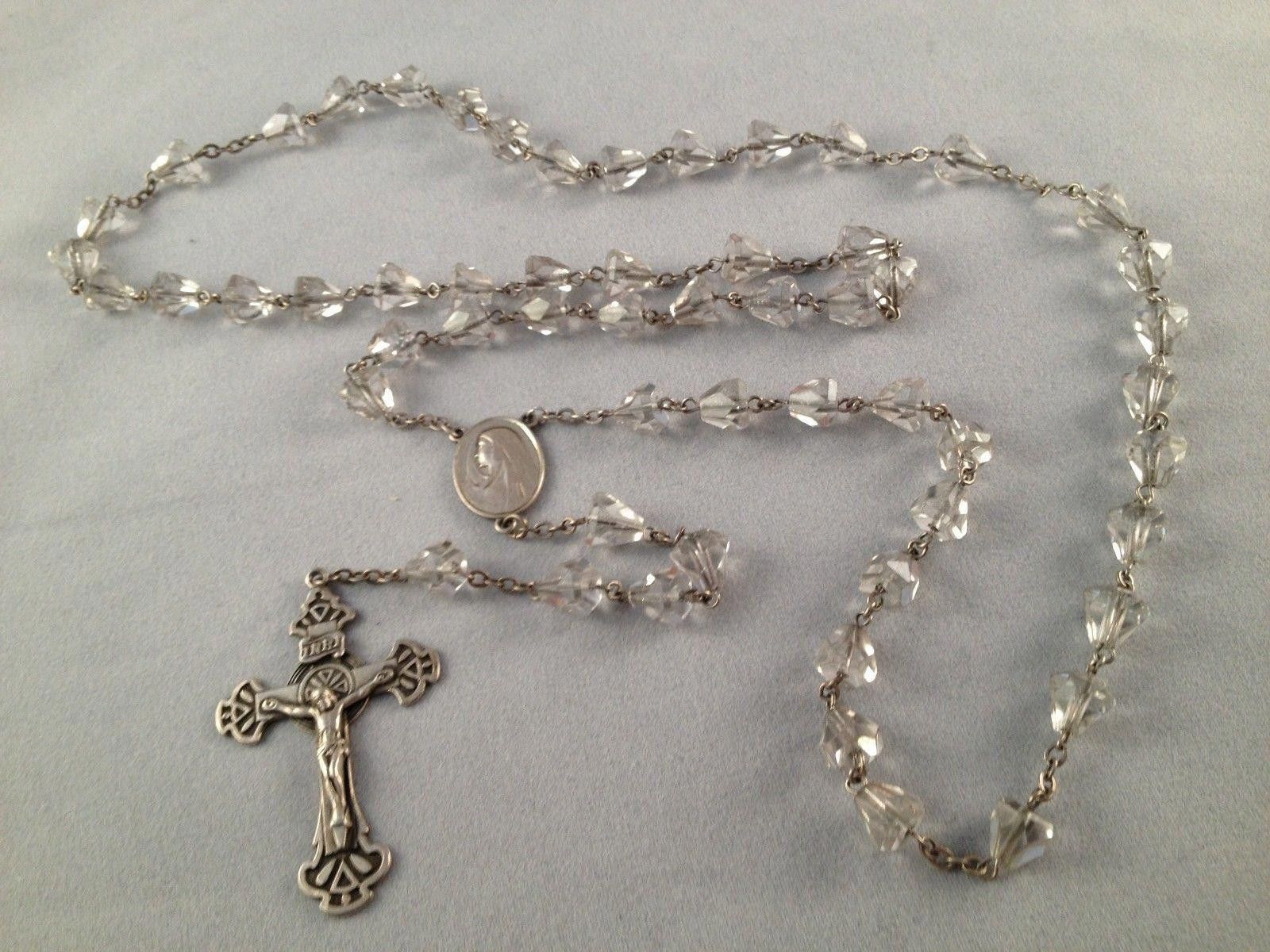 Designer Lead Crystal Bead Sterling Silver Rosary Size ONE SIZE - 1 Thumbnail