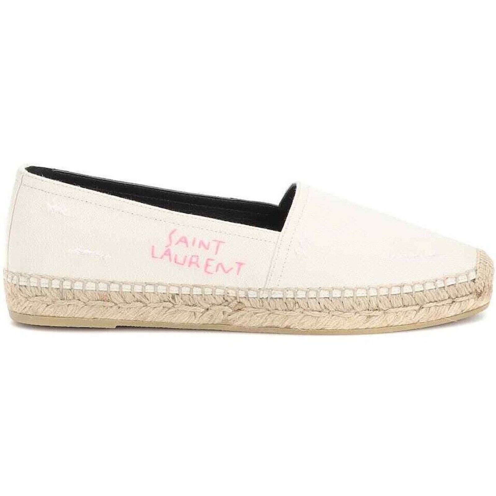 Yves Saint Laurent Saint Laurent YSL Panna Canvas Pink Logo Embroidered Size US 10 / IT 40 - 1 Thumbnail