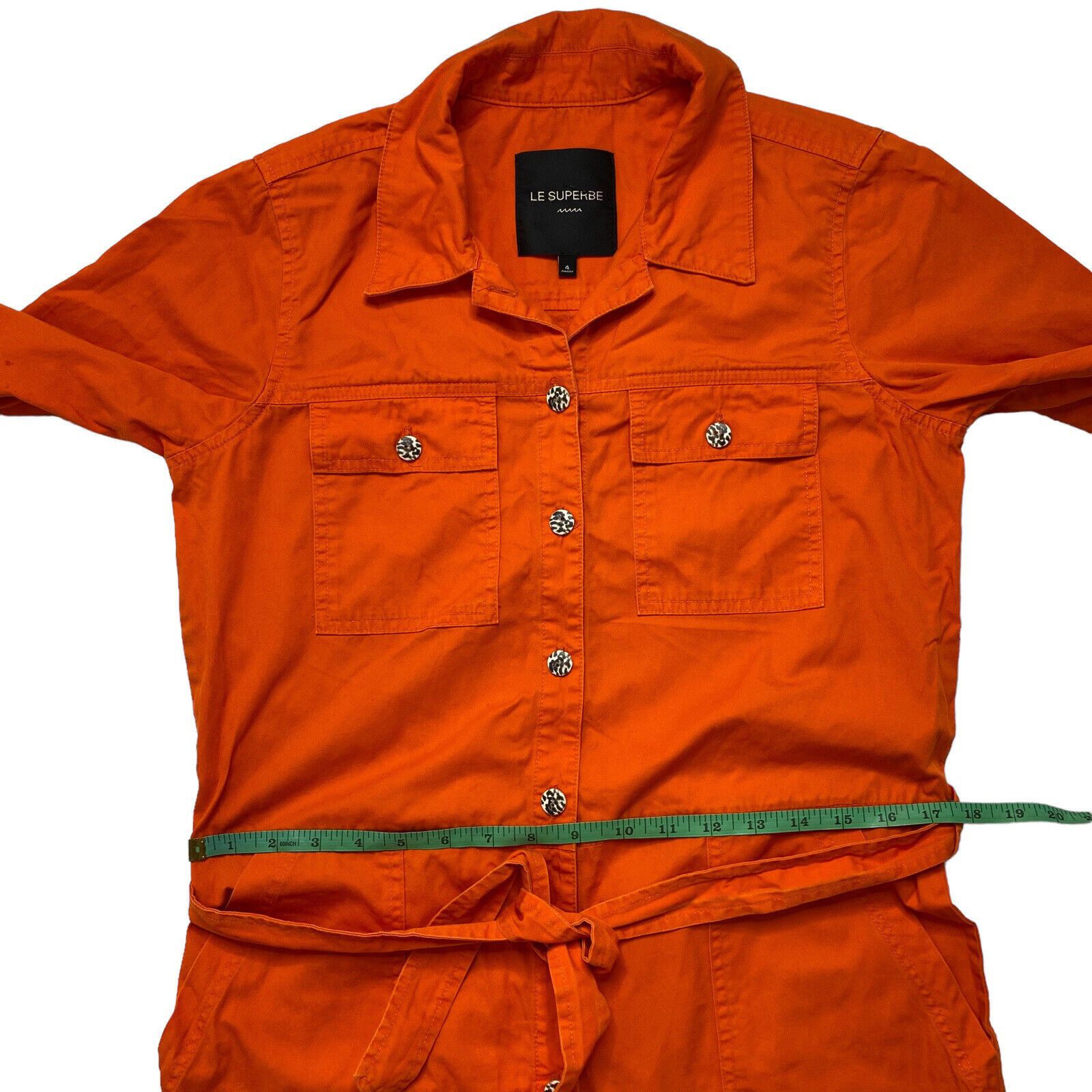 Le Superbe LE SUPERBE Kelly Twill Romper In Neon Orange Size 4 Size 27" / US 4 / IT 40 - 5 Thumbnail
