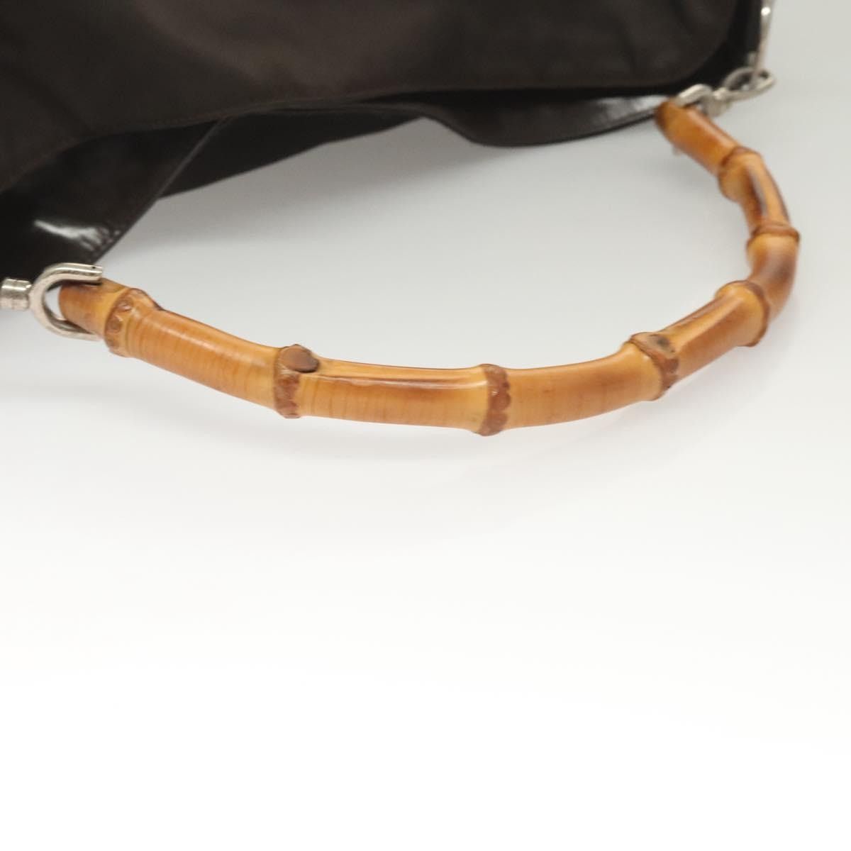 Gucci GUCCI Bamboo Hand Bag Nylon Brown Silver 001 1553 001 1553 Size ONE SIZE - 8 Thumbnail