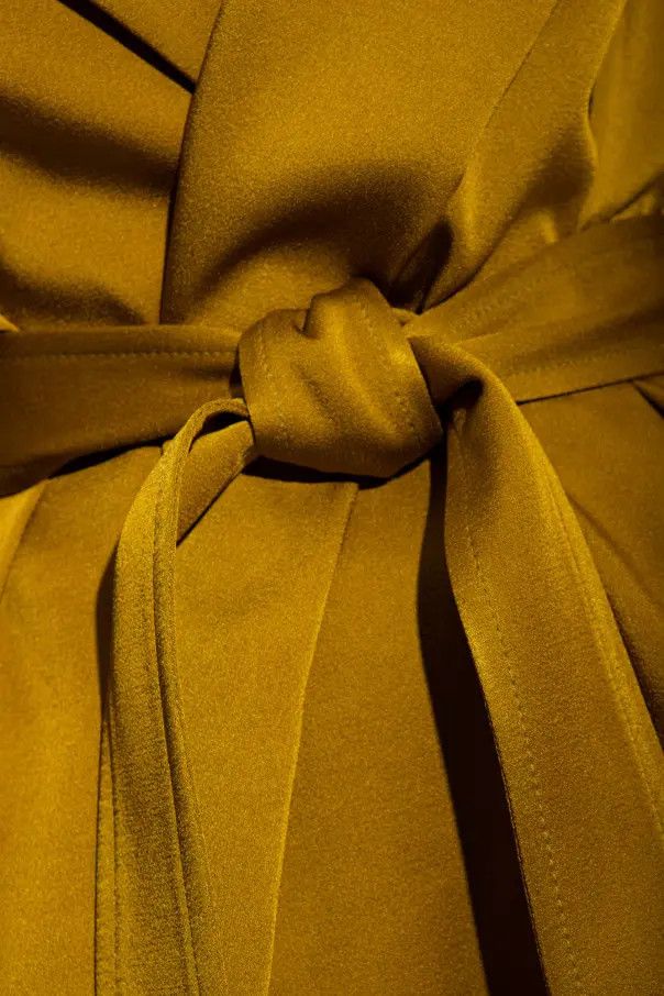 Saint Laurent Paris o1bcso1str0325 Hooded Jacket in Crepe Satin in Yellow Size XL / US 12-14 / IT 48-50 - 5 Thumbnail